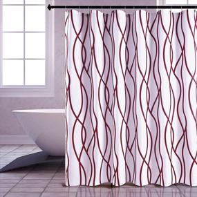 img 3 attached to Extra Long Textured Fabric Shower Curtain In Burgundy With Dancing Print Design - 72" X 72", Machine Washable For Bathroom