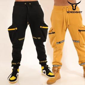 img 1 attached to Mens NYC Graffiti Hip Hop Fleece Active Sweatpants Drawstring Bottoms