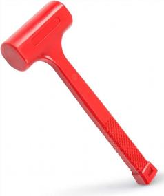 img 4 attached to YIYITOOLS 1LB Dead Blow Hammer- Red, Mallet Machinist Tools Unibody Molded Checkered Grip Spark And Rebound Resistant