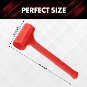 img 3 attached to YIYITOOLS 1LB Dead Blow Hammer- Red, Mallet Machinist Tools Unibody Molded Checkered Grip Spark And Rebound Resistant