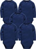 soft and stylish: kavkas 5-pack solid infant bodysuits for baby boys and girls logo