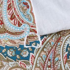 img 1 attached to FADFAY Paisley Duvet Cover Set Twin Blue And Beige Reversible Paisley Floral Bedding 100% Cotton Ultra Soft Bedding Set With Hidden Zipper Closure 3 Pieces, 1Duvet Cover & 2Pillowcases, Twin Size