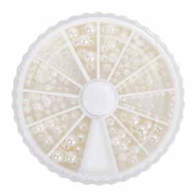 img 1 attached to 600Pcs 3D Round Ivory Cream White Mixed Size Nail Art Faux Imitation Pearl Wheel Set For Women Girls - EnForten