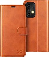 protect your galaxy a53 5g and keep your cards secure with ocase wallet case - brown logo