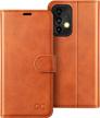 protect your galaxy a53 5g and keep your cards secure with ocase wallet case - brown logo