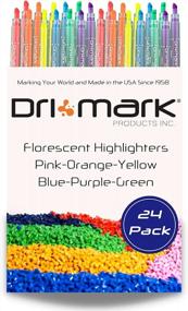 img 4 attached to 24-Pack Chisel Tip Highlighters - Made In USA, Bright & Transparent Colors, Non Toxic & Low Odor – Perfect For Office, School & Household Needs!