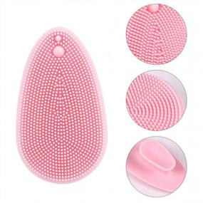 img 2 attached to FBFL Silicone Facial Cleansing Brush Pad (1 Pink), Hair Scalp Brush For Babies, Soft Exfoliating Face Cleanser With Massage Pore For All Skin Types