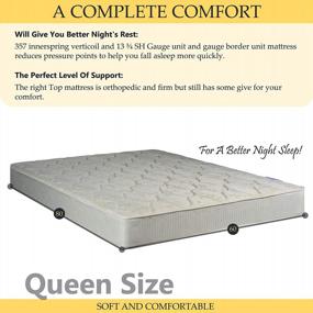 img 1 attached to Queen Size Greaton Innerspring Mattress With Gentle Firm Tight Top, Equipped With 4-Inch Low Profile Metal Box Spring/Foundation Set And Frame