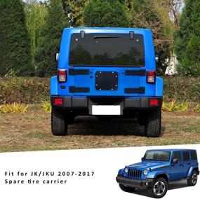 img 2 attached to 🔧 Enhance & Protect Your Wrangler with Grille Spare Tire Carrier Delete Filler Plate Cover Tramp Stamp - Fits 2007-2017 Wrangler JK JKU