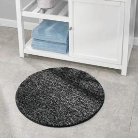 img 3 attached to Plush And Absorbent Microfiber Spa Mat/Runner With Non-Slip Backing For Bathroom And Shower - Machine Washable In Heather Charcoal Gray