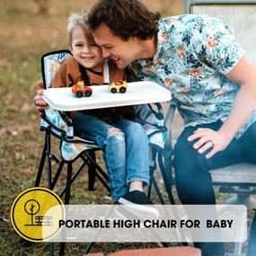 img 3 attached to VEEYOO Baby High Chair: Portable, Compact & Removable Tray For Eating & Feeding - Indoor/Outdoor Geometry Print!
