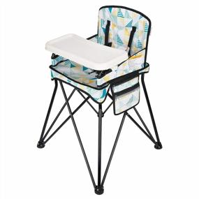 img 4 attached to VEEYOO Baby High Chair: Portable, Compact & Removable Tray For Eating & Feeding - Indoor/Outdoor Geometry Print!