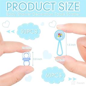 img 3 attached to 🍼 Clear Blue Acrylic Baby Pacifiers & Mini Rattle Set: Perfect Baby Shower Favors & Decorative Interactive Toys