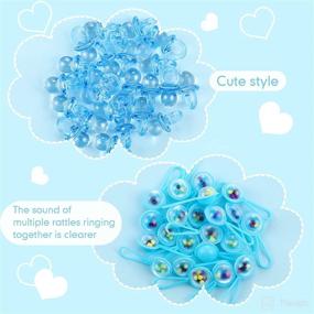 img 2 attached to 🍼 Clear Blue Acrylic Baby Pacifiers & Mini Rattle Set: Perfect Baby Shower Favors & Decorative Interactive Toys