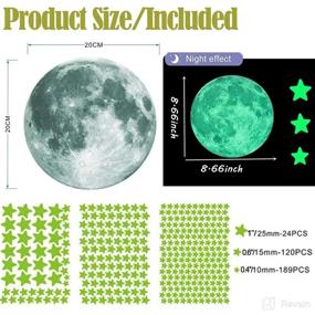 img 3 attached to 🌟 Luminous Glow in The Dark Stars and Moon Wall Stickers Set - Realistic 3D Full Moon and Starry Sky Decor for Baby Room, Kid Bedroom, Toddler Nursery - Ideal for Party, Ceiling, 333 Stars, 1 Moon