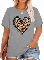 plaid love heart arrow print women's plus size valentine's day t-shirt: short sleeve top in sizes 1x-4x logo