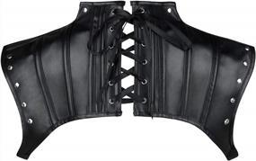 img 3 attached to Women'S Steampunk Gothic Leather Armor Jacket Shoulder Shrug Costume