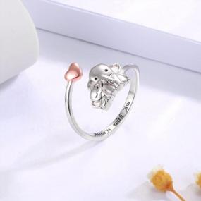 img 3 attached to Mom Daughter Elephant Ring 925 Sterling Silver Adjustable Love Heart Finger Rings Pendant For Women Wife Mom Nana Daughter Jewelry Gift
