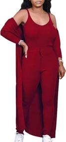 img 4 attached to Womens Rib Knit Cardigan: Chic Casualwear in Jumpsuits, Rompers & Overalls