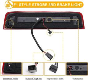 img 2 attached to 🚦 R&F Auto LED Strobe Third Brake Light - Compatible With Ram High Mounted Stop Lights - 1500 2500 3500 4500 5500, 2010-2018 Pickup Truck Roof Cargo Light - with Seal Foam Gaskets - F1 Style Red Flash