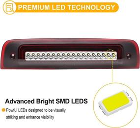 img 3 attached to 🚦 R&F Auto LED Strobe Third Brake Light - Compatible With Ram High Mounted Stop Lights - 1500 2500 3500 4500 5500, 2010-2018 Pickup Truck Roof Cargo Light - with Seal Foam Gaskets - F1 Style Red Flash