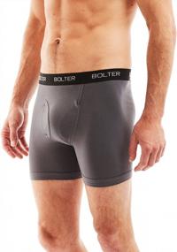 img 2 attached to Bolter Men's 5-Pack Boxer Briefs: Cotton-Spandex Blend with Enhanced Stretchability