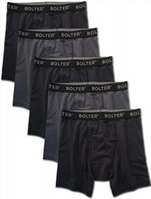 img 4 attached to Bolter Men's 5-Pack Boxer Briefs: Cotton-Spandex Blend with Enhanced Stretchability