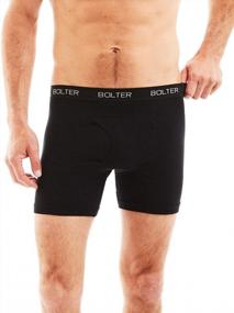 img 1 attached to Bolter Men's 5-Pack Boxer Briefs: Cotton-Spandex Blend with Enhanced Stretchability