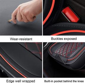 img 1 attached to 🚗 2pcs Front Seat Covers, MIROZO Breathable Vehicle Cushion Covers, Universal Fit for Sedans, Trucks, and SUVs - Sentra, Altima, Maxima, Xterra, Sportage, NIRO, Optima, Forte, Soul, Rio (Black and Red)