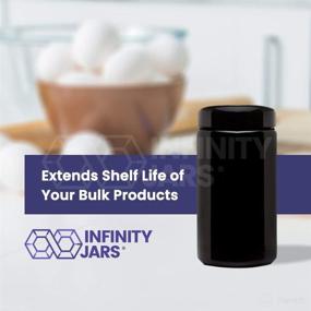 img 1 attached to 🏺 Infinity Jars 500ml: Premium 17 fl oz Tall Large Black Ultraviolet Glass Jar with Wide Mouth Screw Top - Ultimate Storage Solution (1)