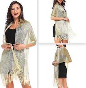 img 2 attached to Vimate Glittering Metallic Evening Dresses Women's Accessories and Scarves & Wraps