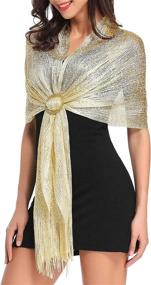 img 3 attached to Vimate Glittering Metallic Evening Dresses Women's Accessories and Scarves & Wraps