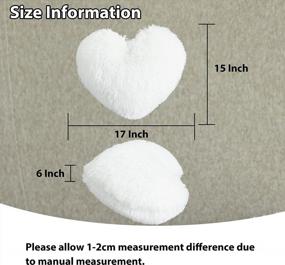 img 3 attached to LIFEREVO Plush Heart Throw Pillow,Valentines Day Gifts Faux Fur Heart Pillow,Kids' Throw Pillows Decorative Cute Soft Cushion For Living Room/Bed Room/Dining Room/Office And Sofa/Cars/Chairs,White