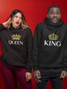 img 3 attached to Stylish His & Hers Couple Hoodie Set - Tstars King And Queen Matching Hoodies