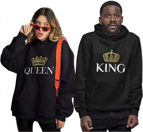 img 4 attached to Stylish His & Hers Couple Hoodie Set - Tstars King And Queen Matching Hoodies