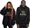 stylish his & hers couple hoodie set - tstars king and queen matching hoodies logo