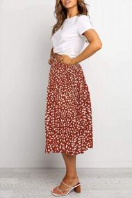 img 2 attached to MEROKEETY Женская юбка в стиле бохо с леопардовым принтом Плиссированные юбки-миди трапециевидной формы