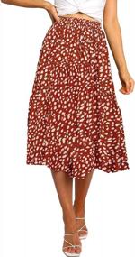 img 4 attached to MEROKEETY Женская юбка в стиле бохо с леопардовым принтом Плиссированные юбки-миди трапециевидной формы