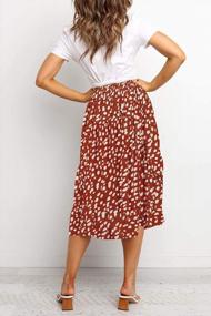 img 1 attached to MEROKEETY Women'S Boho Leopard Print Skirt Pleated A-Line Swing Midi Skirts