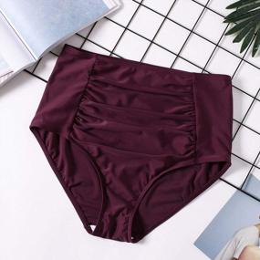 img 1 attached to Women'S High/Low Waisted Tummy Control Bikini Bottoms & Skirt Swimsuits