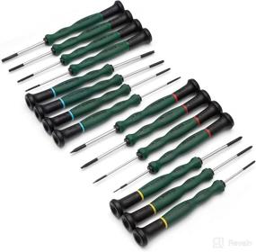 img 3 attached to SATA 15-Piece Master Precision Screwdriver Set with Ergonomic Green Handles - Ideal for Technicians, Jewelers | Includes Carrying Case - ST09317SJ