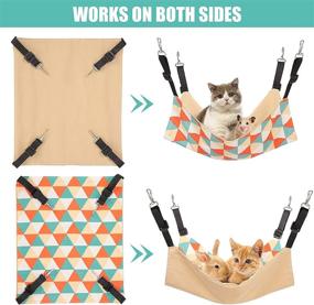 img 1 attached to 🐱 Soudittur Cat Hammock Bed - Adjustable Canvas Small Pet Hammock for Puppy, Cat, Rats, Ferret, Bunny - Ideal for Cage, Chair, Car, or Outdoor Use