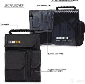 img 3 attached to 📚 ToughBuilt Organizer + Grid Notebook (Large) - Quick Access & Superior Organization for Note Taking - Shoulder Strap Compatible & Heavy-Duty Construction - Ideal for On-the-Go Professionals - (TB-56-L-C)