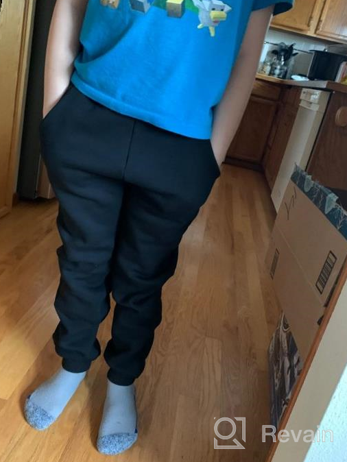 img 1 attached to 👖 Soft Faux Sherpa Jogger Pants for Kids | Unisex Casual Sweatpants for Boys and Girls Ages 4-12 Years review by Joe Patterson
