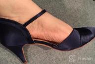 img 1 attached to Stylish ERIJUNOR Kitten Heels: Comfortable Low Heel Satin Evening Dress Wedding Shoes with Ankle Strap for Women review by Joshua Gallegos