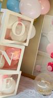 img 1 attached to 🎈 One Year Old Birthday Balloon Boxes with 24 Balloons - Safari/Jungle Wild One Green Theme - Baby First Birthday Decorations Clear Cube Blocks 'ONE' Letters as Cake Smash Photoshoot Props review by Enoch Sahay
