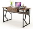 dewel 47-inch modern computer desk with drawer and shelves - ideal for home office, gaming, and small spaces logo