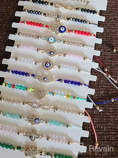 img 1 attached to Colorful 12 Pcs Adjustable Evil Eye Bracelets Set - Ward off the 🧿 mal de ojo with Lucky Evil Eye Beads Bracelet for Women, Girls, and Boys review by Christina Luhrs