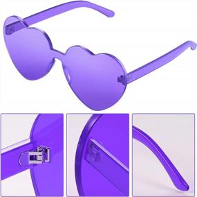 img 2 attached to Cute And Trendy Heart-Shaped Rimless Sunglasses In Transparent Candy Colors For A Fun And Fashionable Look!