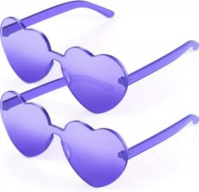 img 4 attached to Cute And Trendy Heart-Shaped Rimless Sunglasses In Transparent Candy Colors For A Fun And Fashionable Look!
